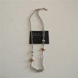 Fashionkova Punk Cross Star Natural Stone Beaded Necklace Goth Cross Chain Necklace Kpop Pendant Necklaces for Women Men Party Jewelry