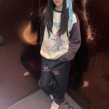 Fashionkova Vintage Contrast Color Splice Sweatshirt