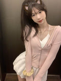 Fashionkova 3 Pcs Sets Women Summer Sunscreen Thin Hooded Jackets Cropped Leisure Basic Camis Ball Gown Sweet Shorts Streetwear Korean Girls Casual Outfit