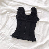 Fashionkova 2025 New Summer Lace Vest for Women External Wear Knitted Base Tank Top Summer Heavy Industry Knitted Sweater Top 2025 spring outfits