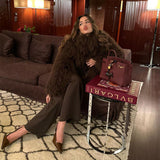Fashionkova Elegant Solid Color Thick Faux Fur Coats Women Round Neck Long Sleeve Short Warm Jacket 2024 Winter New High Street Lady Outwear ootd