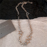 Fashionkova Kpop Y2K Trendy Star Moon Cross Silver Color Choker Chain Necklace Pendant Neck For Women Men Charm Grunge Punk Fashion Jewelry