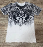 Fashionkova 2000s Affliction Retro American Men's T-shirt Couple round neck t-shirt motorcycle ins