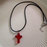 Fashionkova Red Thorn Heart Patchwork Star Cross Tassel Pendant Chain Necklaces Women Men Goth Punk Hip Hop Party Grunge Y2K Jewelry Gifts