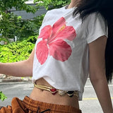 Fashionkova valentine's day aesthetic Y2K crop top streetwear vintage chic geometric pattern print fashion summer casual punk hip hop slim Hot Girl new women crop top