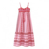 Fashionkova 2025 Summer New Product Women's Fashion, Elegance, Sexy Hook Needle Splice Knitted Sling Long Dress Valentine's Day Aesthetic