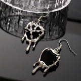 Fashionkova Gothic Punk Rock Liquid Red Black Heart Pendant Earrings For Women Fashion Creative Aesthetic Grunge Y2K Jewelry EMO Accessories