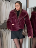 Fashionkova party look inspos Fashion Faux Fur Jacket Coat Women Warm Fluffy Loose Long Sleeve Lapel Female Cardigan 2024 Winter Solid Lady Street Outwear