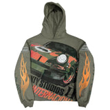 Fashionkova American Retro Trendy Streetwear Rock Punk Style Harajuku Anime Car Print Hoodie Men Goth Fashion Casual Oversized Sweatshirt