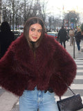 Fashionkova party look inspos Fashion Faux Fur Jacket Coat Women Warm Fluffy Loose Long Sleeve Lapel Female Cardigan 2024 Winter Solid Lady Street Outwear
