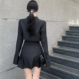 Fashionkova party look inspos Black Shirt Dress Women Elegant Vintage Long Sleeve Pleated Dress Sexy Gothic Y2k Turn Down Collar Casual Mini Vestidos