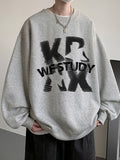 Fashionkova Christmas Gift outfit  Goth Letter Crewneck Sweatshirts For Men Hip Hop Fashion Fleece Clothing Autumn Y2K Streetwear Oversize Pullover Hoodies Hombre