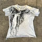Fashionkova 2000s Affliction Retro American Men's T-shirt Couple round neck t-shirt motorcycle ins