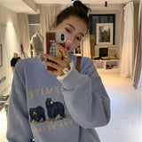 Fashionkova Embroidered cartoon sweater