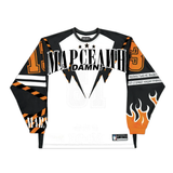 Fashionkova Gothic skull cross letter print fake two-piece design y2k T-shirt for men 2000s American retro punk rock niche street baggy tops