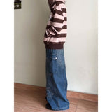 Fashionkova Y2K Vintage High Waist Plus Size Women Jeans 2025 Hip Hop Graffiti Print Baggy Cargo Pants Streetwear Hot Girl Stretch Denim