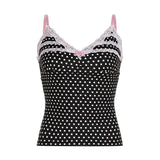 Fashionkova Y2k Vintage Slim Fit Crop Tops Polka Dot Lace Bow Cami Tops 2000s Clothes Sleeveless Tees Shirt Women Girl Cutest Tank Top Fairycore Outfit Idea