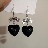 Fashionkova Y2K Bowknot Stud Earrings Korean Fashion Cute Hoop Earrings for Women Kawaii Jewelry Charms Punk Earrings Accessories Goth