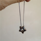 Fashionkova Tarnish Free Stainless Steel Y2K Chunky Star Pendant Necklace for Women Men Unisex Goth Punk Grunge Trend Neck 2024 New Jewelry