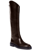 Fashionkova European and American Autumn and Winter Fashionable Round Toe Knee Length Flat Leather Boots, Size 34-46 Women's Knight Boots