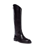 Fashionkova European and American Autumn and Winter Fashionable Round Toe Knee Length Flat Leather Boots, Size 34-46 Women's Knight Boots