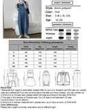 Fashionkova  Party Outfit  Japanese Loose Cute Jumpsuits Women New Cartoon Embroidery Oversized Denim Overalls Female Cuffed Wide Leg Trousers