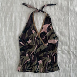 FashionKova-Aesthetic Crop Top Harajuku T shirts Women Clothing Punk Halter Sexy Camouflage Tank Top Vintage Corset Tops Emo Girl Y2k Camis
