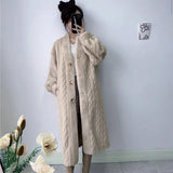 Fashionkova party look inspos Women Fur Cardigan Thickened Long 2024Autumn Winter V-neck Jacket Female Loose Simple Leisure With Buttons Casual Faux Fur Coat