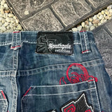 Fashionkova Gothic punk cross graphic print design casual denim short for men 2024 new fashion comfortable versatile casual jorts shorts y2k