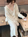 Fashionkova  party look inspos 2 Piece Women Knitted Sweater Suits Winter Fashion Korean Blouses Tops and Skirt Set Casual Elegant Female Hoodies Outfits 2025