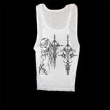 Fashionkova Y2k Style Aesthetic Sweet Sexy Tank Tops Women Sleeveless Casual Cartoon Print Tanks Harajuku All Match Cropped Grunge Emo Girls Spring Style 2025