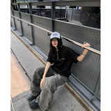 Fashionkova Women Summer Grey Baggy Jeans Vintage Cowboy Pants Harajuku Aesthetic Streetwear Denim Trousers Y2k 2000s Style Clothes 2024 New