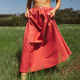 Fashionkova Y2K Plaid Maxi Skirt for Women Elastic High Waist Gingham A Line Flowy Swing Long Skirt Summer Retro Boho Streetwear Fairycore Outfit Idea