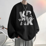 Fashionkova Christmas Gift outfit  Goth Letter Crewneck Sweatshirts For Men Hip Hop Fashion Fleece Clothing Autumn Y2K Streetwear Oversize Pullover Hoodies Hombre