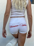 FashionKova-vintage outfits Y2K Harajuku Goth Aesthetic Letter Print Mini Shorts Summer Casual Chic Fashion Slim Sexy Hot Girls Bottoms Punk Rock Streetwear