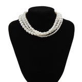 Fashionkova Boho Black Bow Pendant Necklace 2024 Women's Multi Layer Sweet Imitation Pearl Beads Girl Fashion Wedding Jewelry ootd