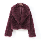 Fashionkova party look inspos Fashion Faux Fur Jacket Coat Women Warm Fluffy Loose Long Sleeve Lapel Female Cardigan 2024 Winter Solid Lady Street Outwear