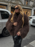 Fashionkova party look inspos 2024 Winter New Fashion Solid Fluffy Fur Coat Women High Street Luxury Lapel Collar Faux Fur Jacket Female Casual Overcoats