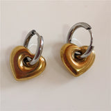 Fashionkova Classic Gold Chunky Flower Heart Star Hoop Earrings For Women Men Punk Hip Hop Gold Color Female Earring Statement Y2K Jewelry
