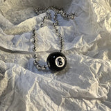 Fashionkova Punk Creative Black 8 Pendant Beads Necklace For Women Men Hip Pop Unusual Titanium Steel Neck Chains Fashion Grunge 90s Jewelry