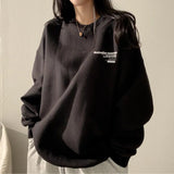 Fashionkova Letter Print Pullover Oversized Sweatshirt