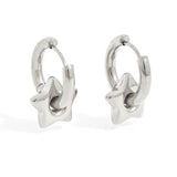 Fashionkova Tarnish Free Stainless Steel Y2K Chunky Star Hoops Hypoallergenic Alt Goth Punk Edgy Earrings for Women Girls Jewelry
