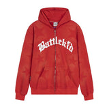 Fashionkova Oversized Star Print Zip Up Hoodie