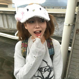 Fashionkova Japanese Y2k Ripped Sweater Vintage Gothic Spider Print Knitted Pullover Trashy 2000s Style Distressed Jumper Grunge 90s Spring Style 2025