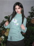 Fashionkova valentine's day aesthetic Women Y2k Aesthetic Slim Hole Knitwear Sweet Sweaters Vintage Jacquard Streetwear Jumpers Grunge Turtleneck Harajuku Pullovers