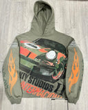 Fashionkova American Retro Trendy Streetwear Rock Punk Style Harajuku Anime Car Print Hoodie Men Goth Fashion Casual Oversized Sweatshirt