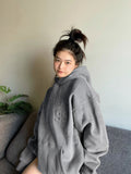 Fashionkova Text Pullovers Woman Clothing with Orint on Top Hoodies Hooded Letter Printing Baggy Loose Women's Sweatshirt Thick Goth 2000s M fairycore