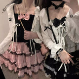 FashionKova-Harajuku Skirt Black Gothic Lolita Hot Girl Summer Skirts Women Vintage Mini Skirt Lace Punk Kawaii Cute Femme 2000s Clothes Y2k
