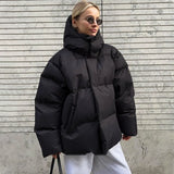 Fashionkova party look inspos Talenza Women's Winter Cotton Jacket Loose Parka Retro Bakery Jacket Casual Hooded Women's Warm Cotton Down Jacket Parka Top