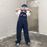 Fashionkova  Party Outfit  Embroidered Denim Women Jumpsuits American Vintage Summer Fashion Loose Causal Overalls Straight Wide Leg Pants for Female